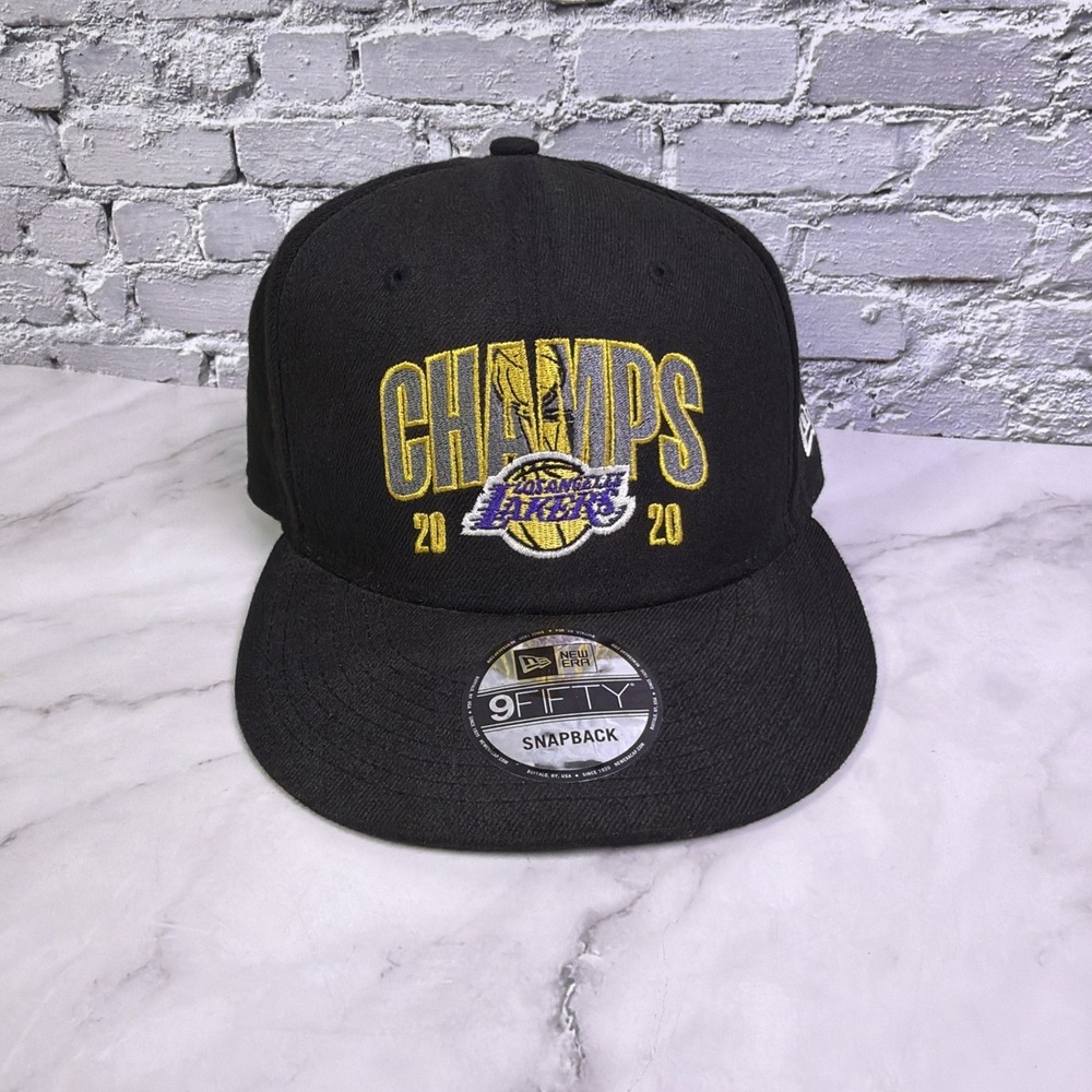 New Era 9FIFTY LA LAKERS 2020 NBA Finals Champions, Black Snap-Back Hat Cap ✅‎